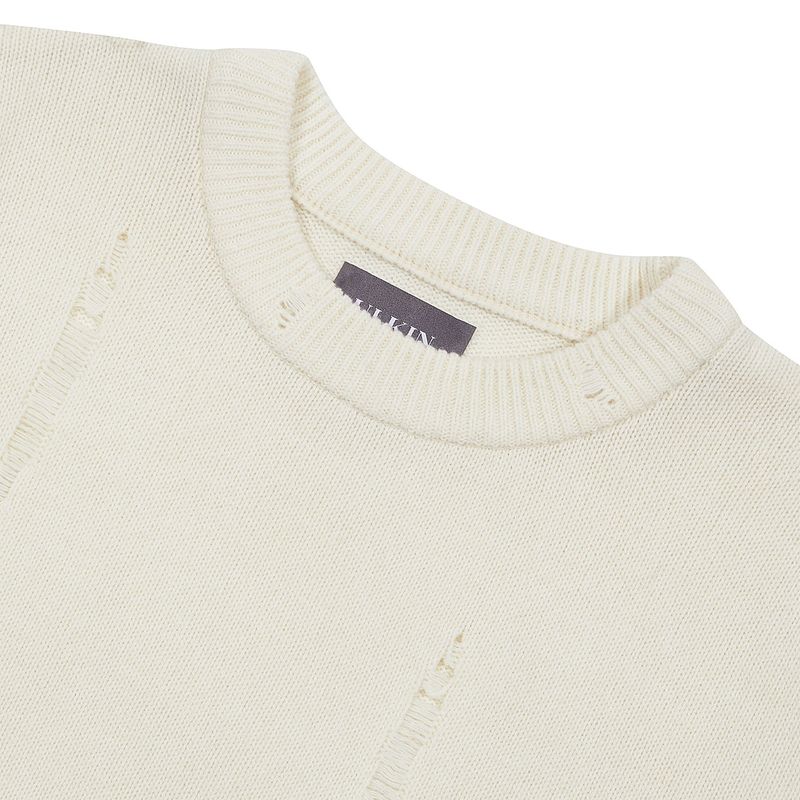 [24SS LSD COLLECTION]  Damaged Round Knit_Oatmeal