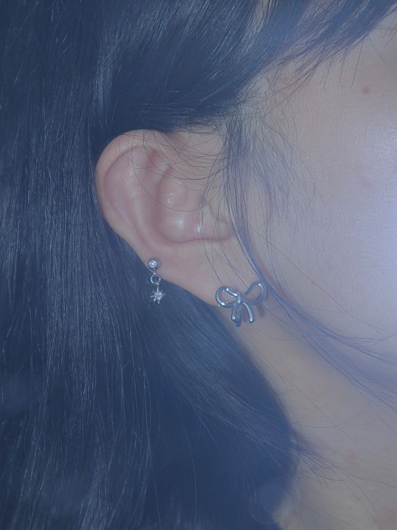 All surgical steel ribbon ring earrings