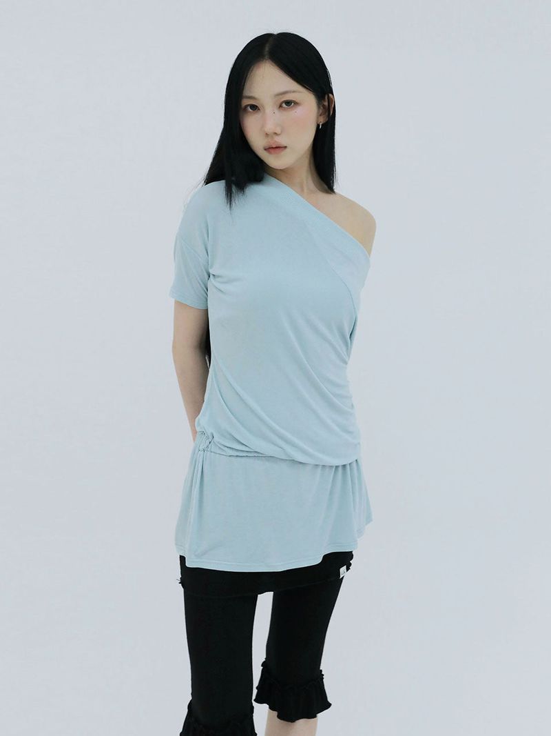 UGLYSHADOW（アグリーシャドウ）の「DRAPE BAND OFF-SHOULDER TOP(MINT)（Tops）」