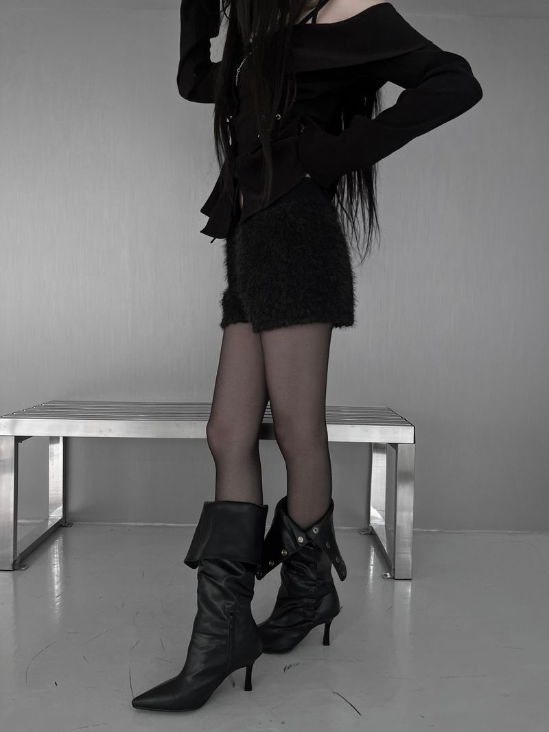 winter fuzzy fur short pants (2color)