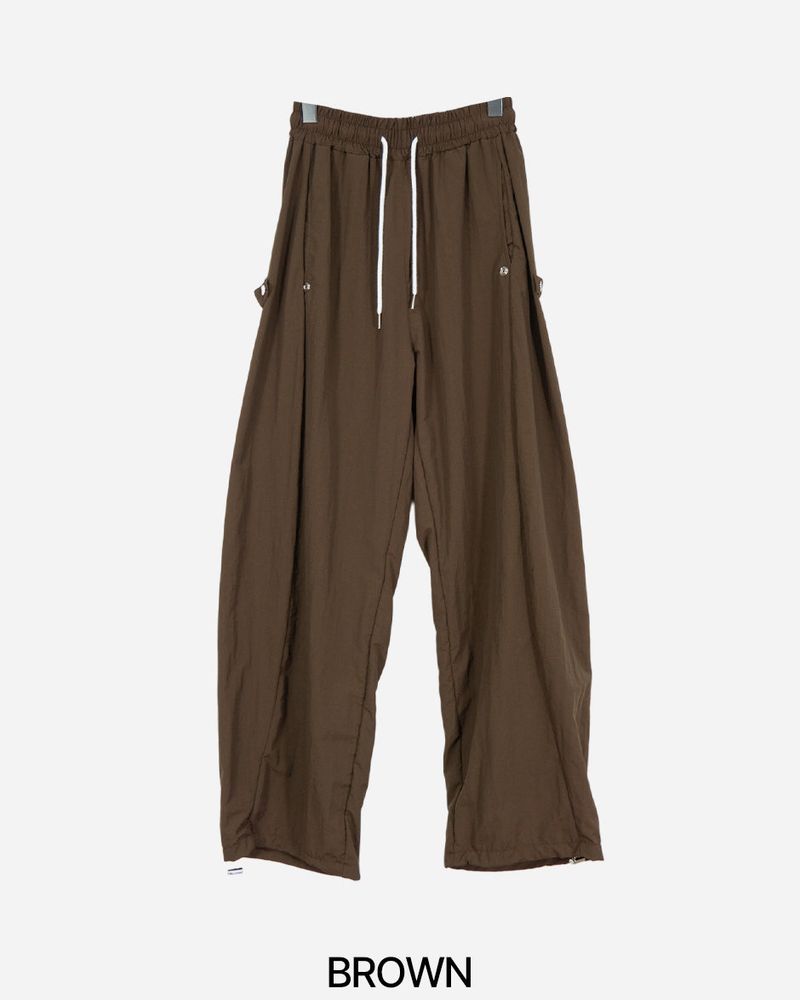 Side Snap Nylon Balloon Pants