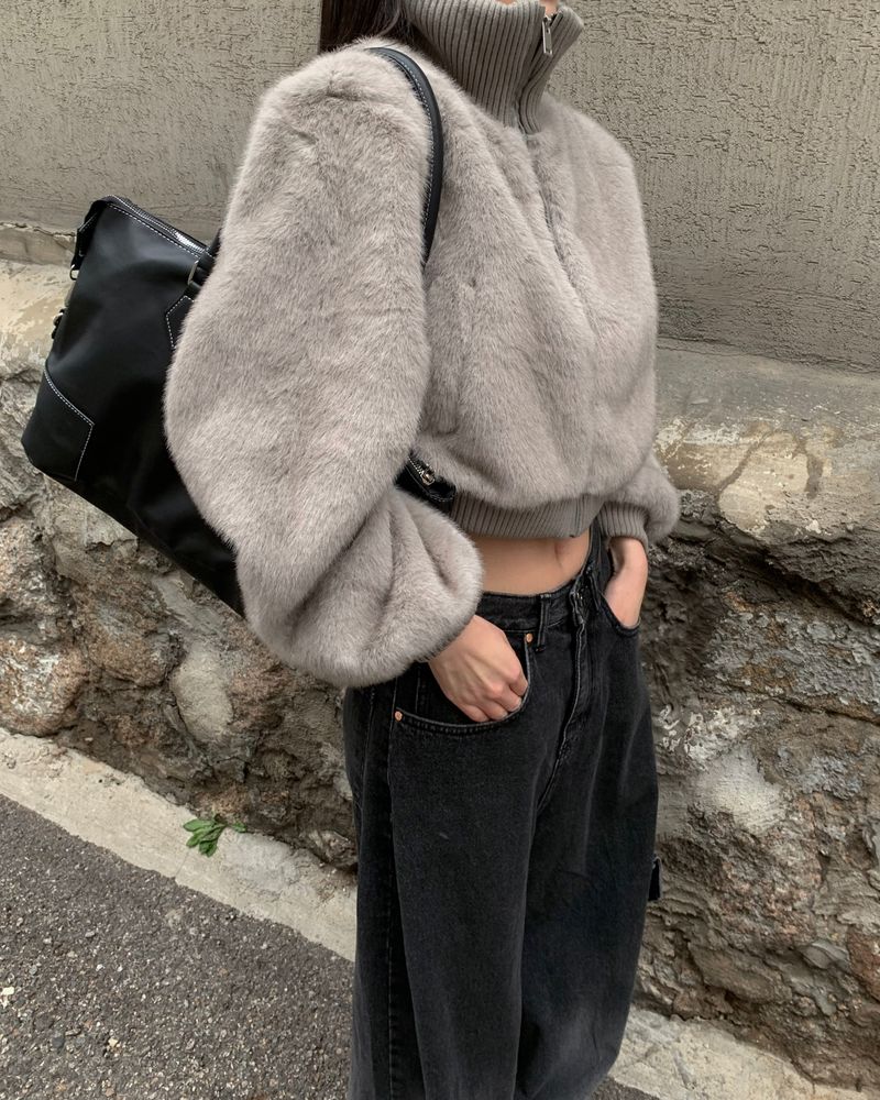 knit polar fur jumper