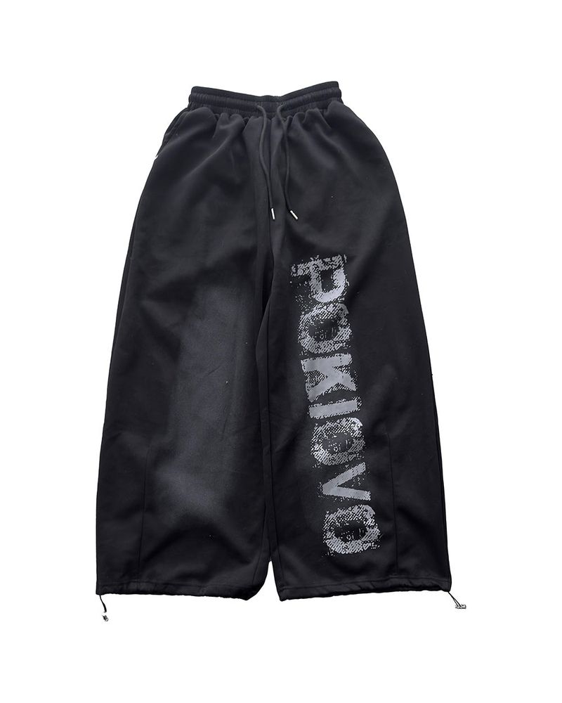 Poki Big Wide Lettering Sweat Pants