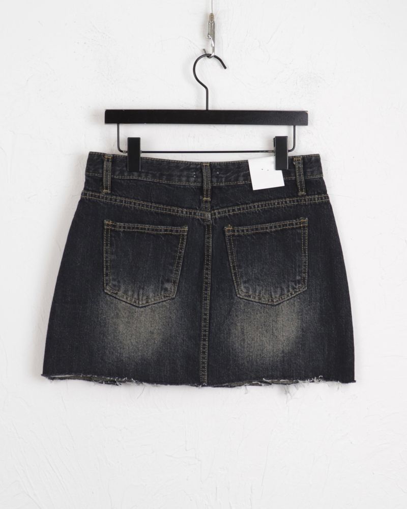 Poltz y2k pleated mini denim skirt