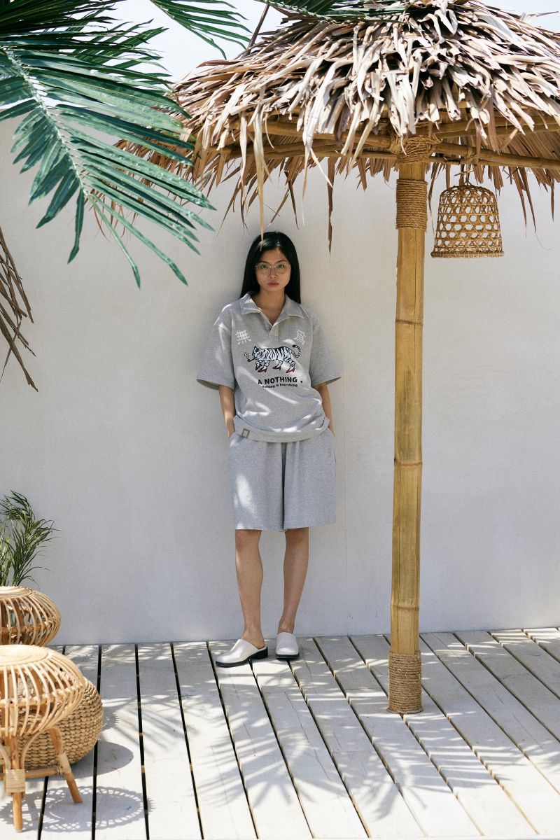 PIN-KNIT WIDE 1/2 PANTS (Gray)
