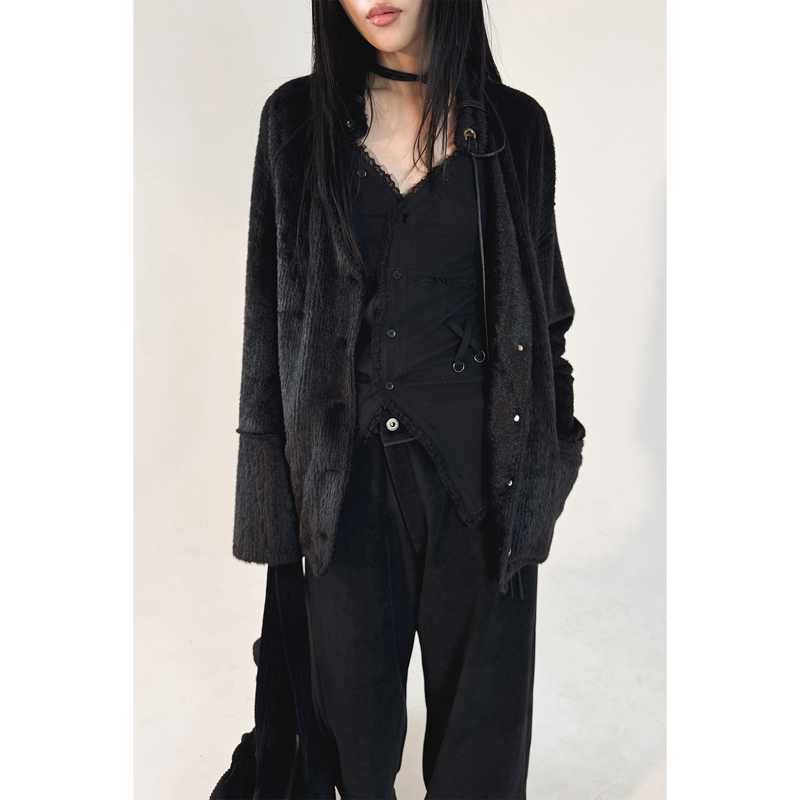 FAKE COLLAR CARDIGAN
