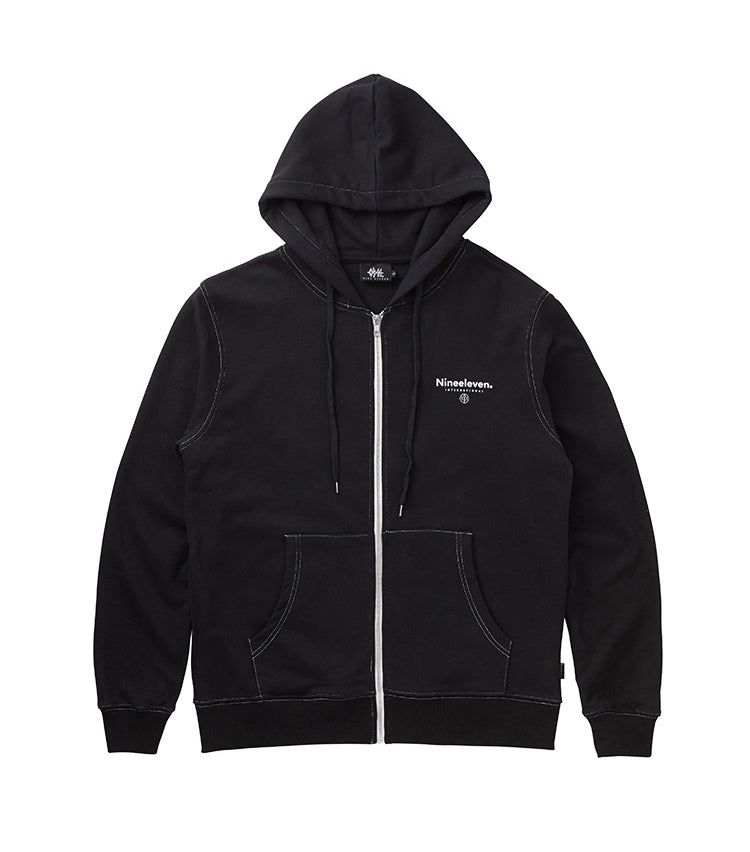 Pigment washed zipup hoodie