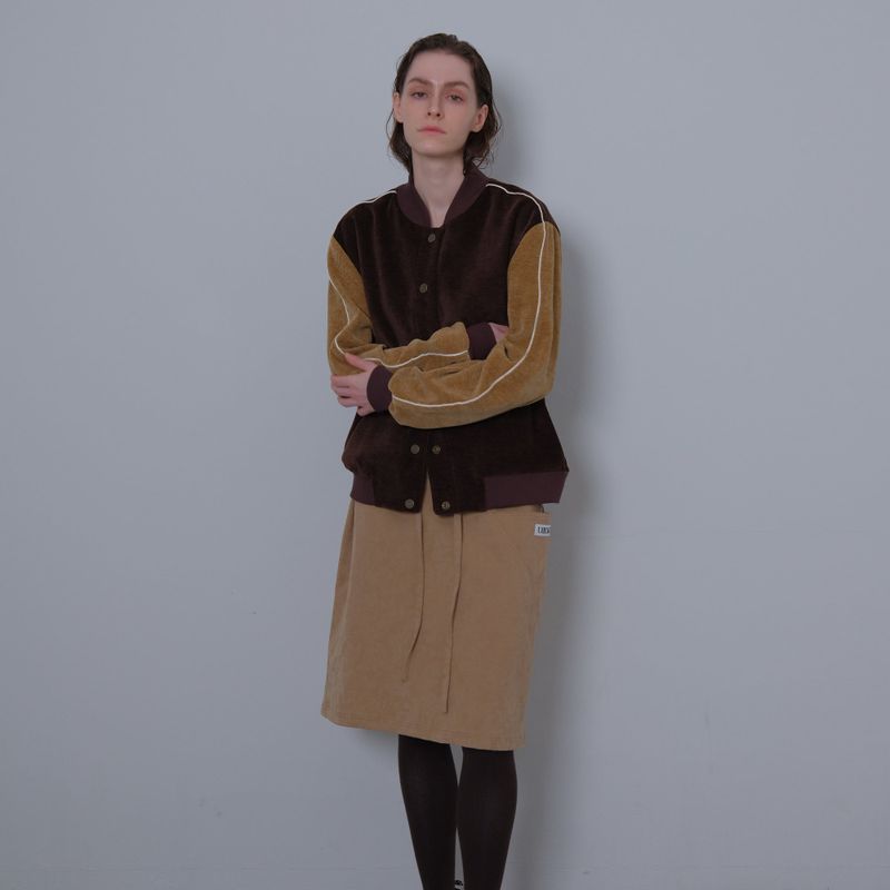 Beige Camou Midi-Skirt