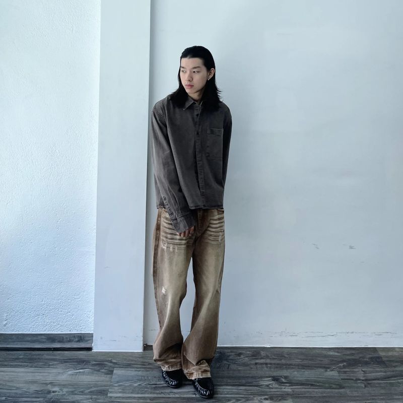 Washed Vintage Cropped Shirt