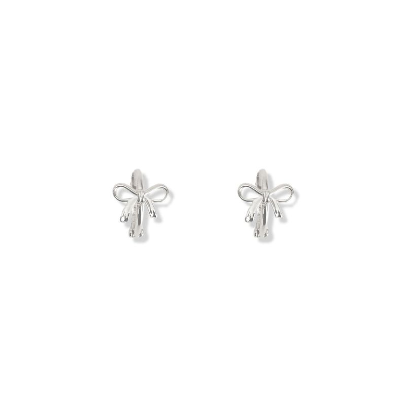 [925 SILVER] Baby Ribbon One touch Earring