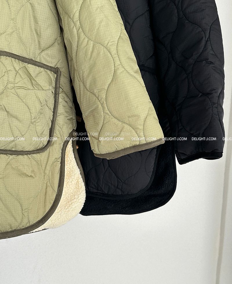 a quilted padded jacket with wool