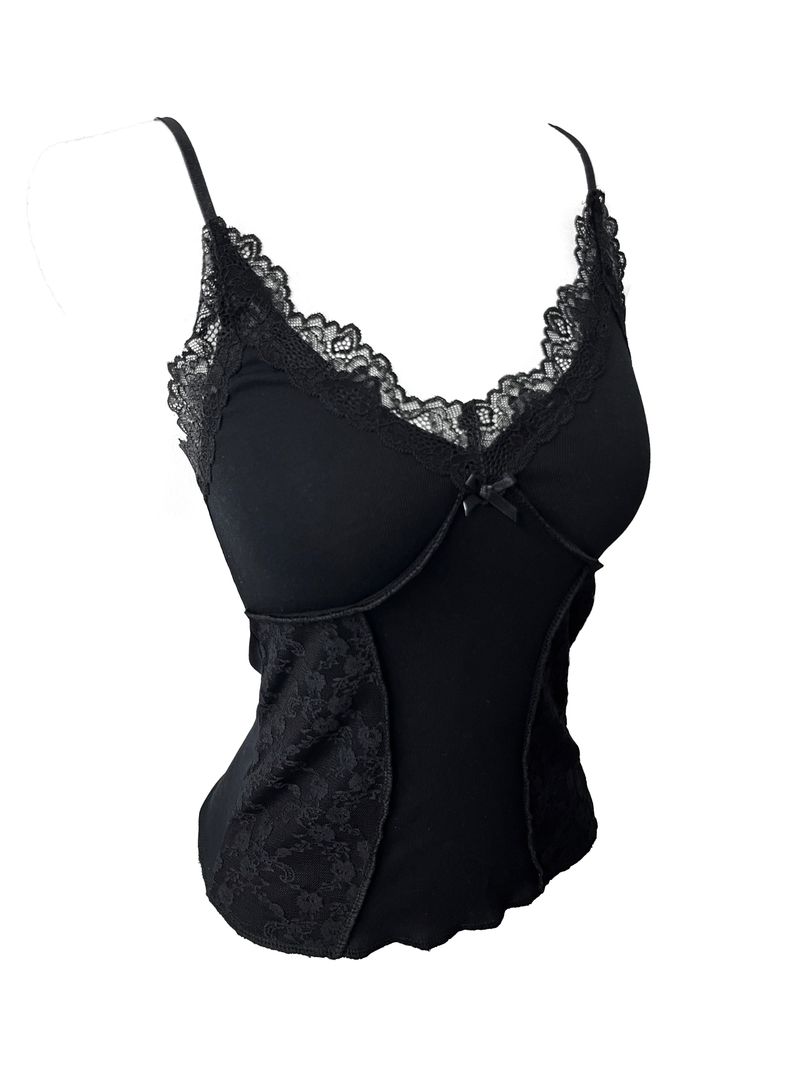 spring lace ribbon sleeveless (2color)