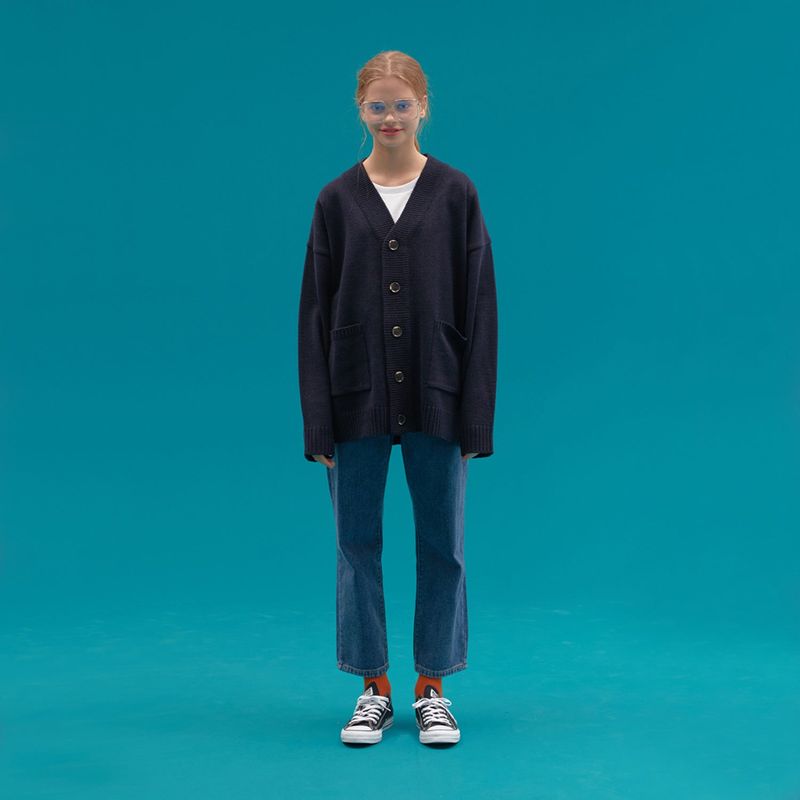 BASIC KNIT CARDIGAN_NAVY