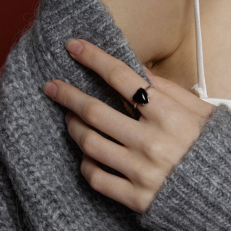 Petite Heart Ring_Black