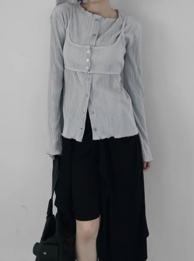 Nuad Pleated Bustier Blouse