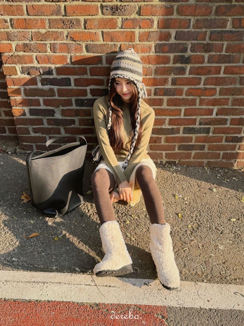 handmade stripe knit hat