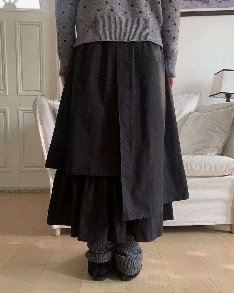 Erin Layered Flare Long Skirt
