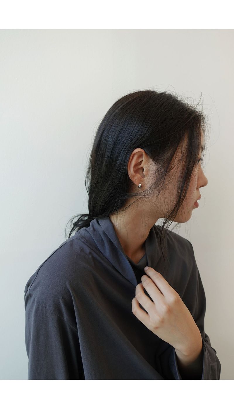 silver almond earrings 