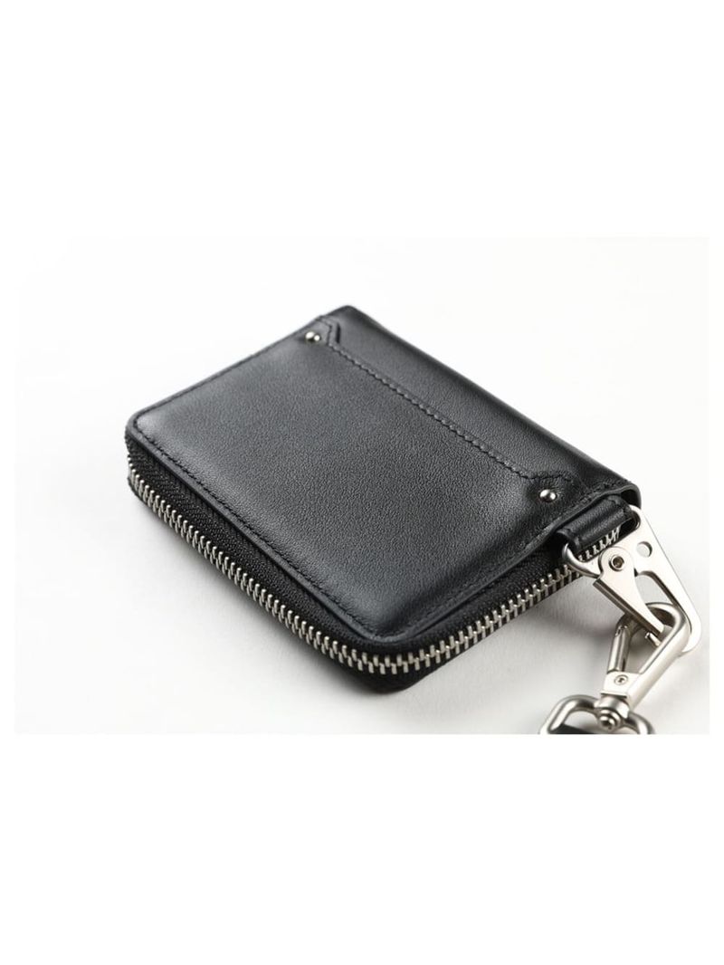 BUCKLE KEYRING LEATHER WALLET