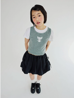 CAT MONSTER CHECK SLEEVELESS