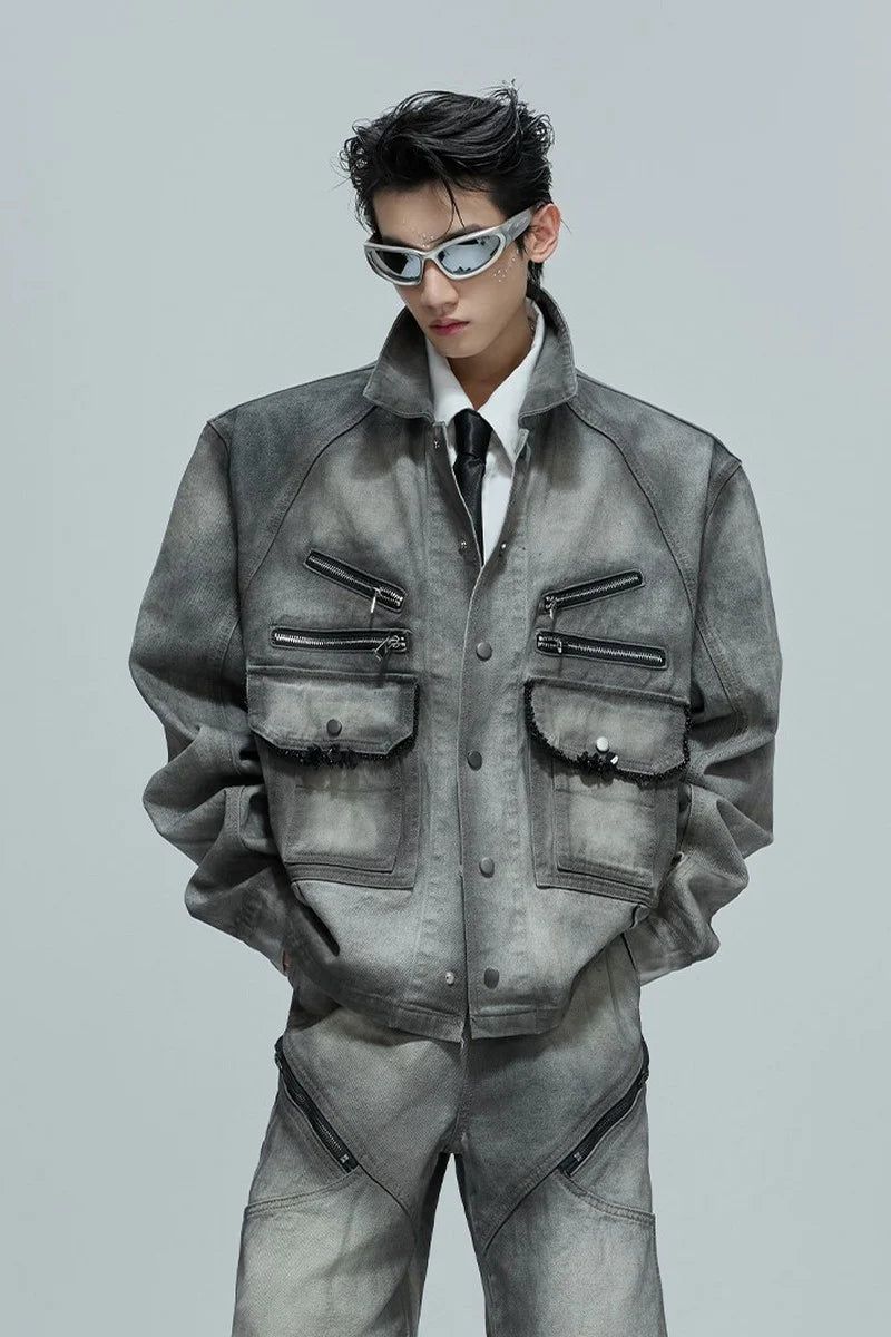 Argue Cultureの「Vintage Cement Grey Denim Jacket（Jackets/Outerwear）」