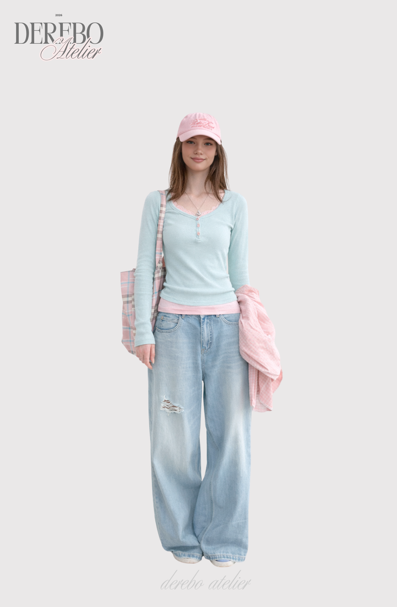Mint pink layered t-shirt