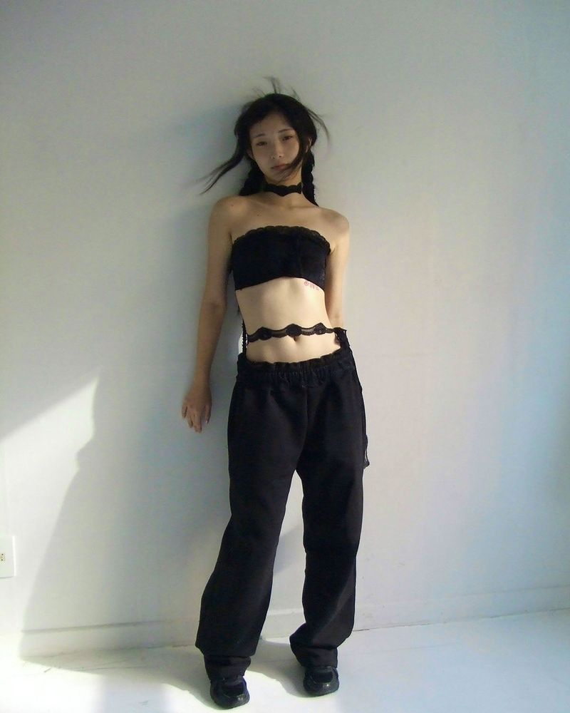 LACE SWEATPANTS BLACK