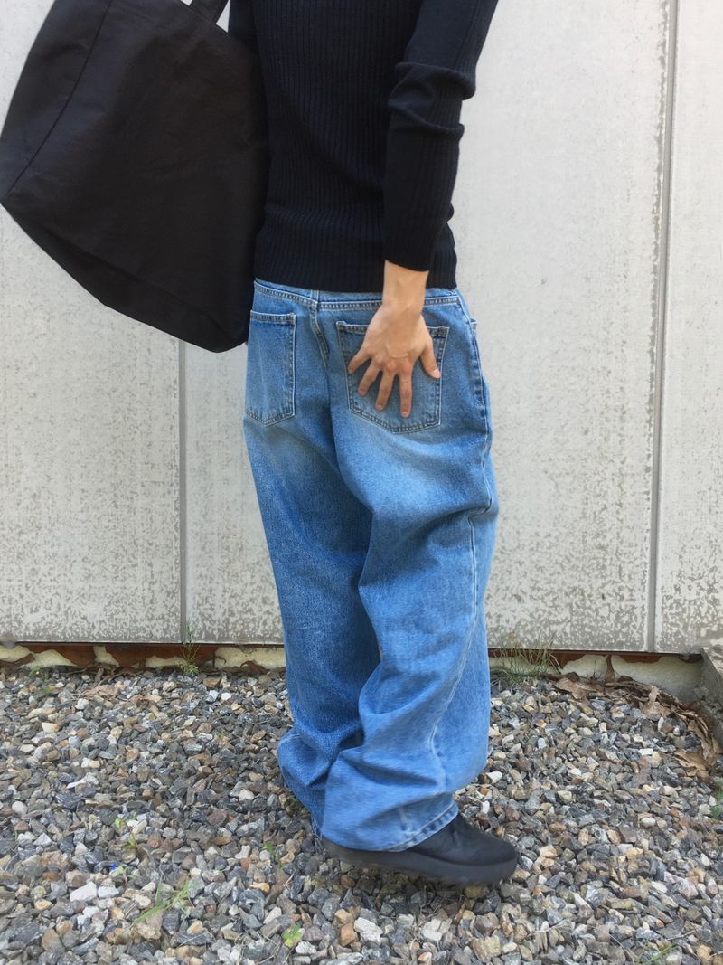 スノー ウォッシュド ワイド デニムパンツ 4C