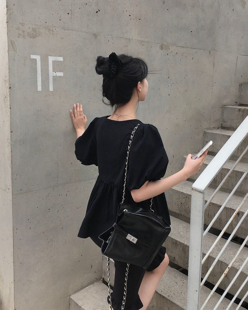 [MADE] Enma, short-sleeved balloon puff blouse
