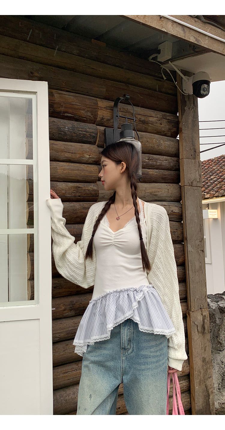 Air conditioner loose fit bolero cardigan