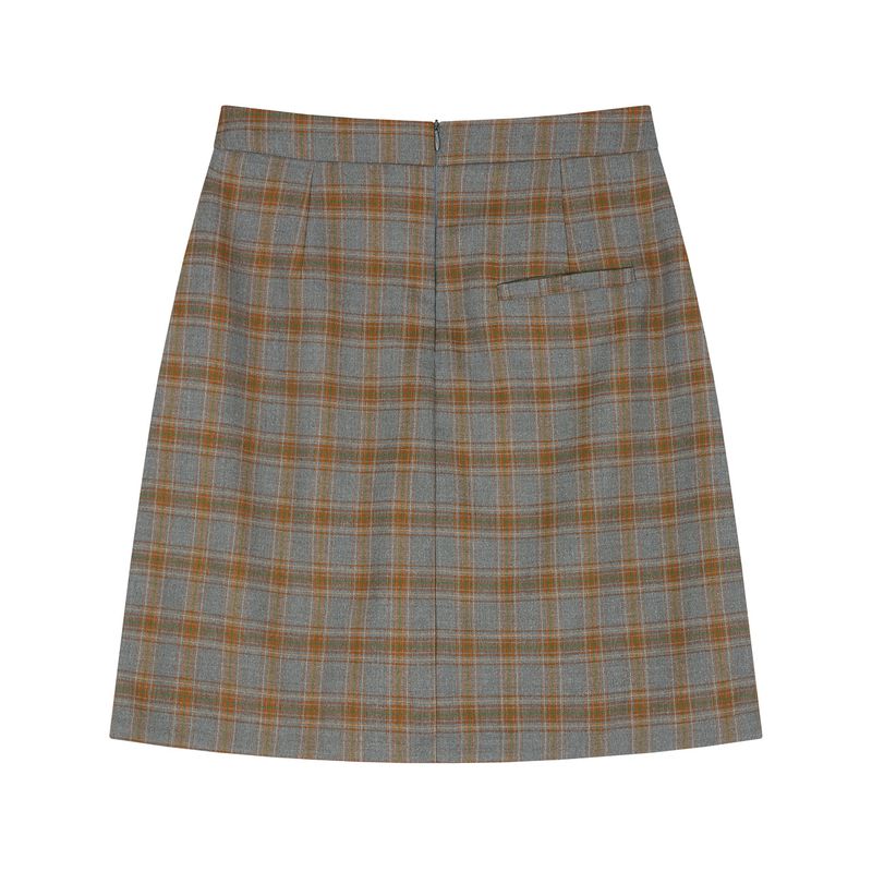 Check Triangle Skirt Orange