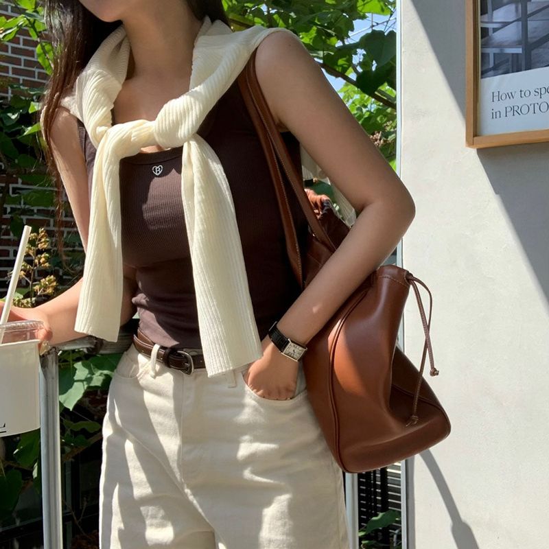 [BELLIDE MADE] HEART PENDANT RIB CAMISOLE