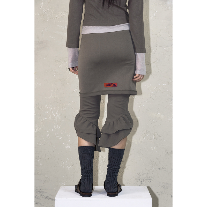 LACE-UP CONVERTIBLE JUMPSUIT: KHAKI