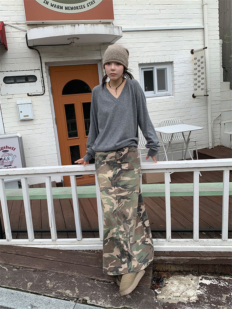 CAMOUFLAGE MAXI SKIRT
