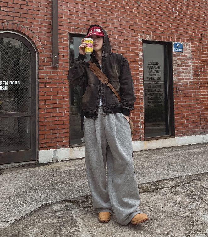 District Print Wide Sweatpants
