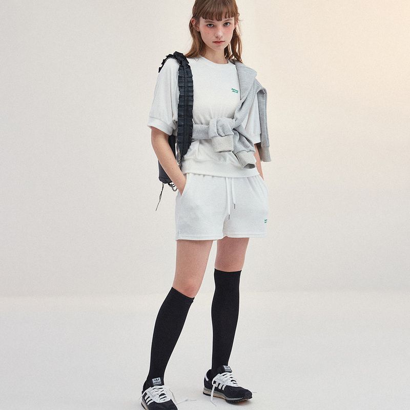 TERRY BANDING SHORTS_WHITE