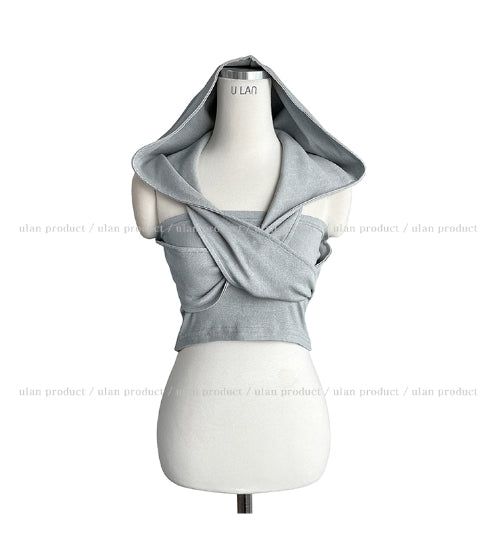Low Cross Top Hooded Sleeveless