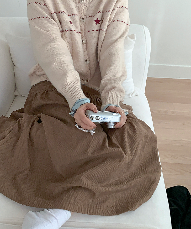 corduroy long skirt