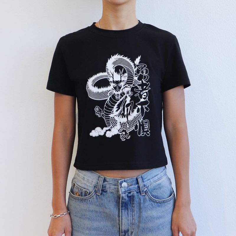 DRAGON  Crop T-Shirt (BLACK)