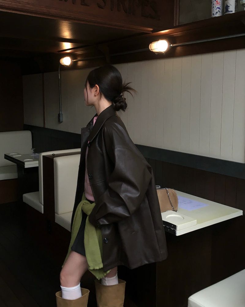 Our Leather Middle Jacket