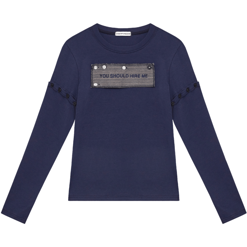 CRAPPYROOM（クラッピールーム）の「ヒアミ―”コンバーティブルロングスリーブ(NAVY)（トップス）」