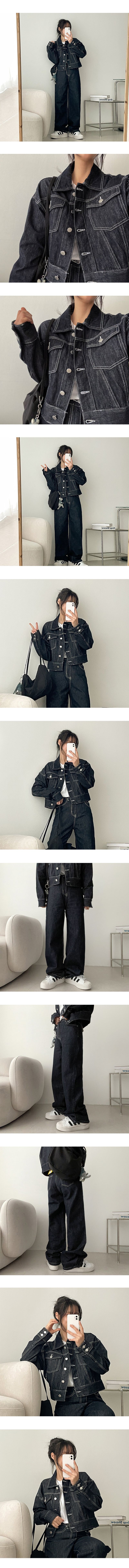 Fleece Stitch Saint Denim Cropped Jacket