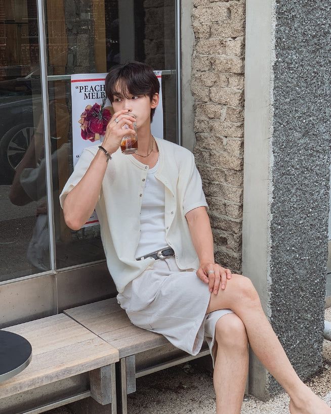 [1+1] Snapd Round Short Sleeve Cardigan