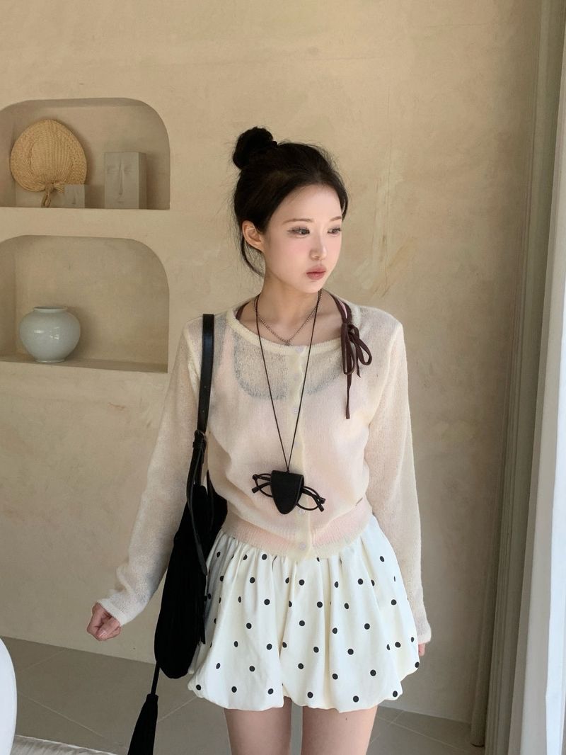 Dot Mellow Balloon Fit Mini Skirt