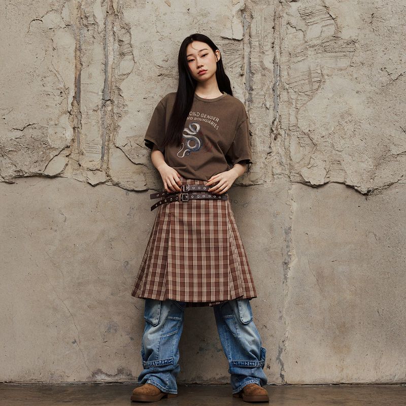 BGBB Snake Garment Dyed half T (Brown)