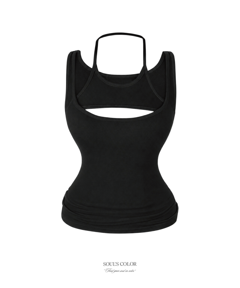 Lia halter cut-out top (3color)