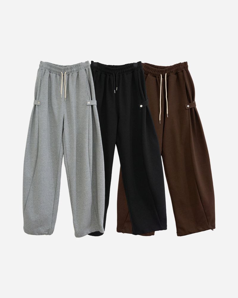 Side Snap Wide Sweatpants