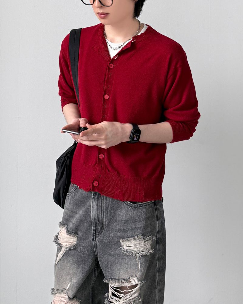 Jessie Damaged Crop Cardigan