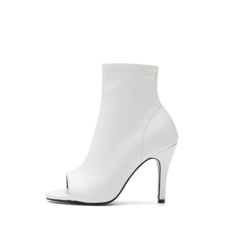 Open Toe Slim Ankle Heel(White)