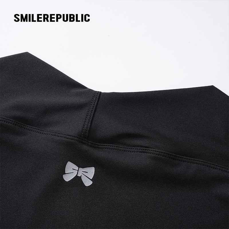 Black Stretch Polyester Blend Cropped Open-Front Long Sleeve Bolero Shrug for Women